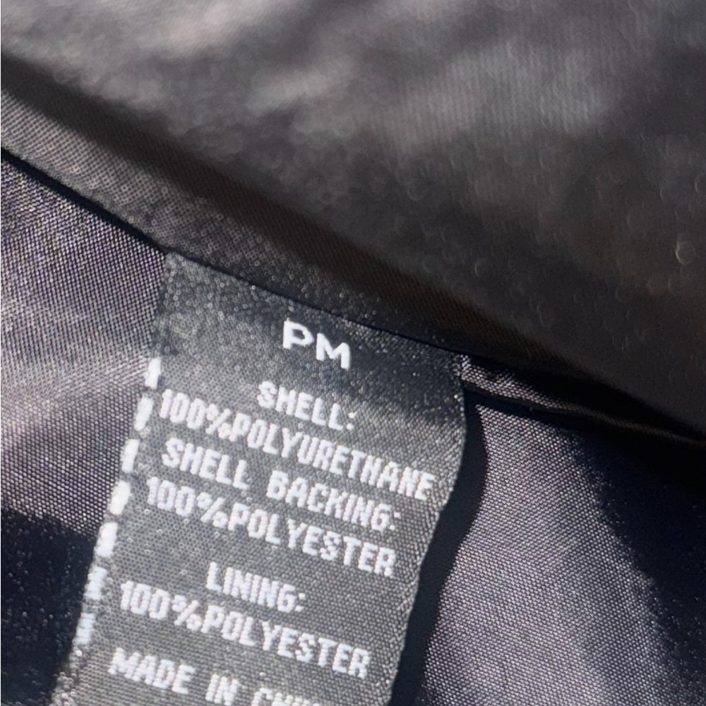 Baccini Black Faux Leather Jacket Petite Medium - Picture 8 of 10